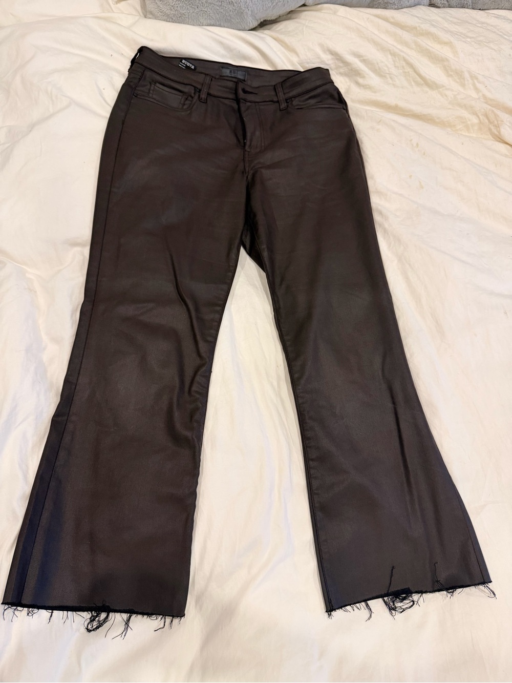 Kut from the Kloth Brown Coated Flare Pants